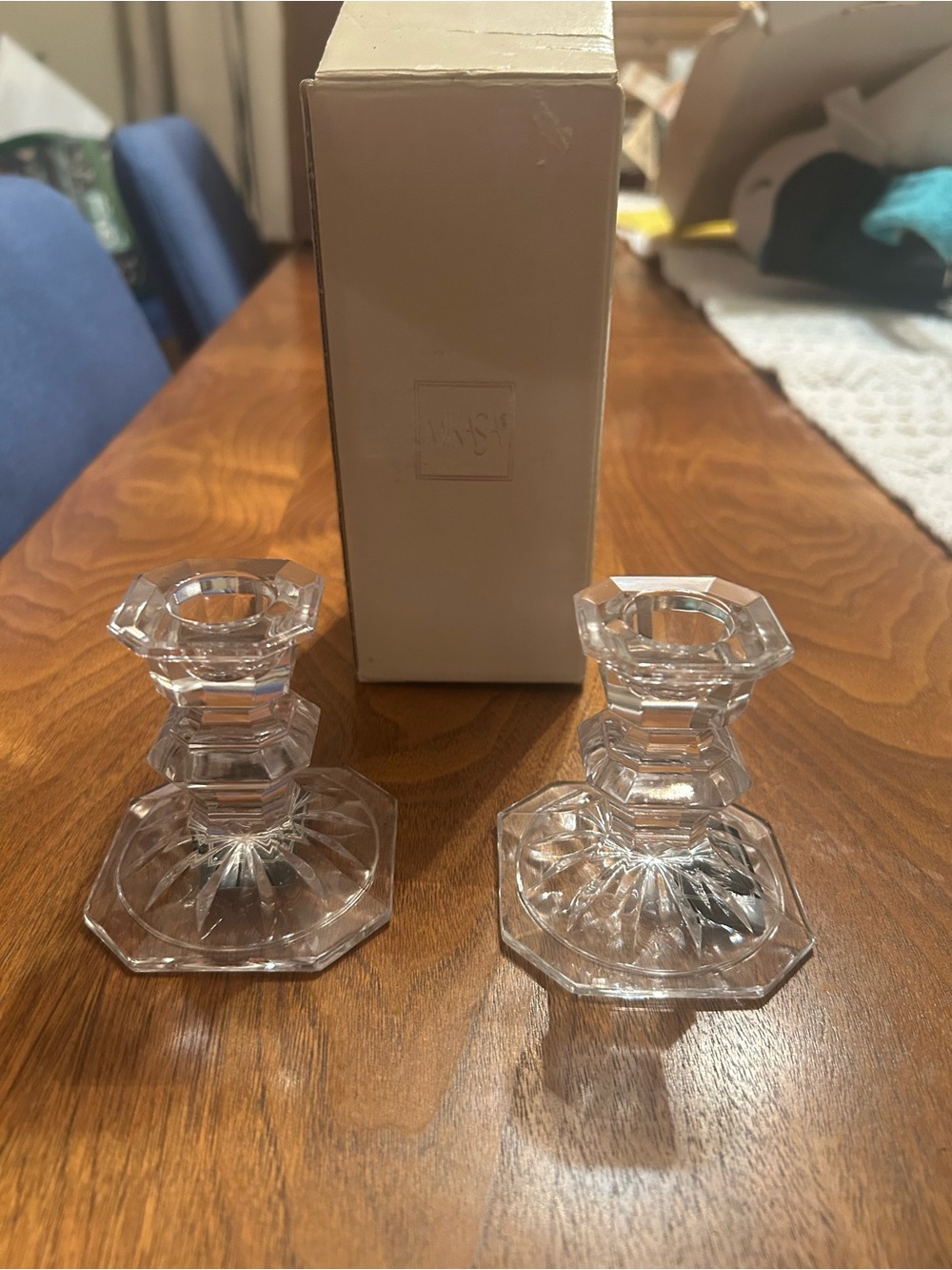 Mikasa Edinburgh Candlestick Pair - Clear Glass Home Accent